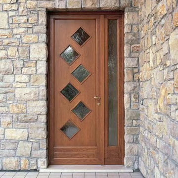 Glazed entry door - Exterior glazed wooden entry door by CARMINATI SERRAMENTI - view 3